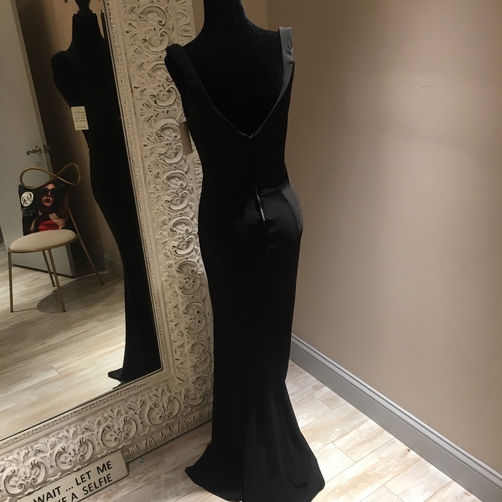 Colette by Mon Cheri Black Jersey Gown 6 - Picture 5 of 8